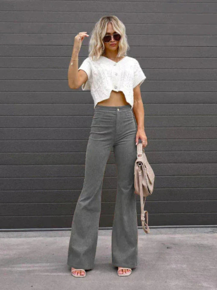 Amelie – High Waist Flared Trousers with Slim Fit Silhouette