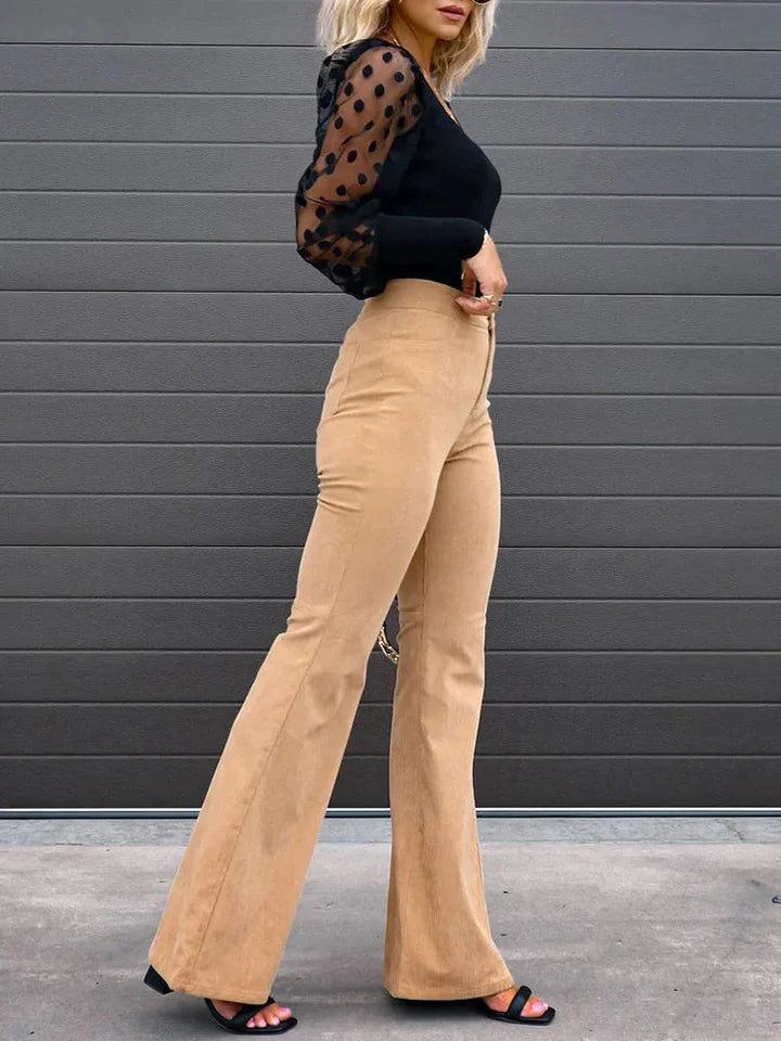 Amelie – High Waist Flared Trousers with Slim Fit Silhouette