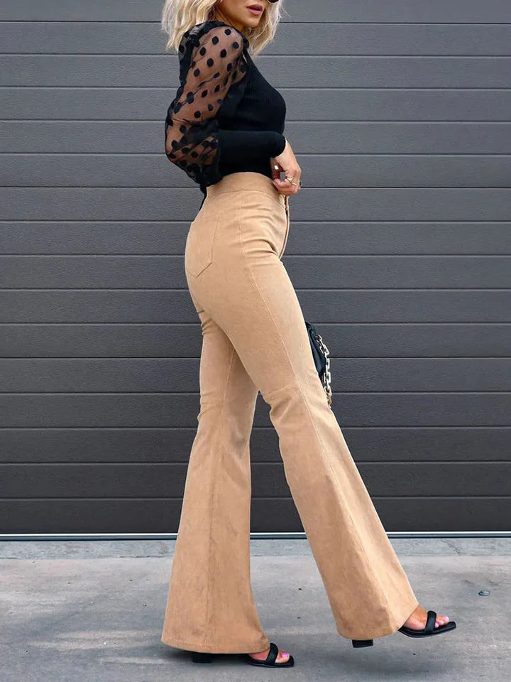 Amelie – High Waist Flared Trousers with Slim Fit Silhouette
