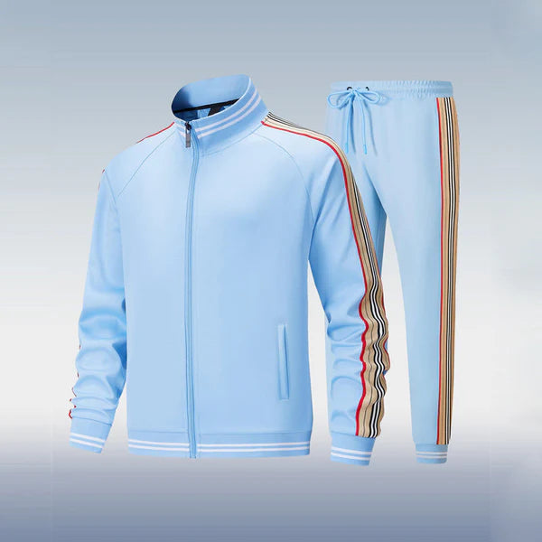 Brody – Athleisure Track Set with Striped Panel and Ribbed Trim