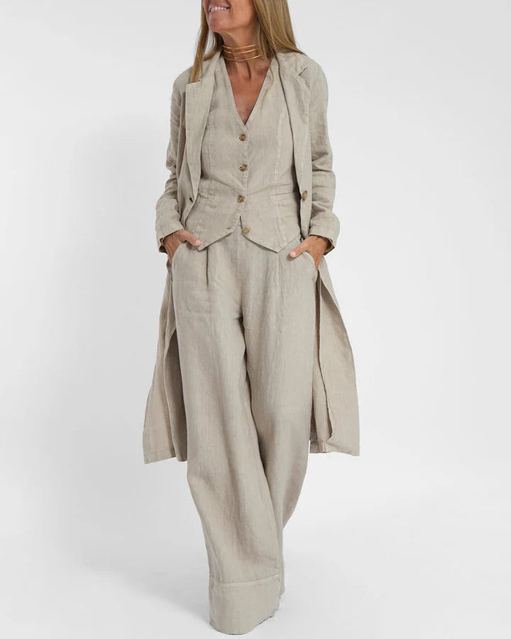 Claire - Sleek Vest and Relaxed Wide-Leg Pants Set
