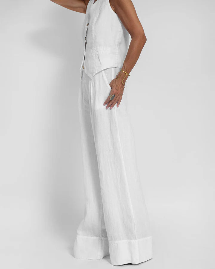Claire - Sleek Vest and Relaxed Wide-Leg Pants Set