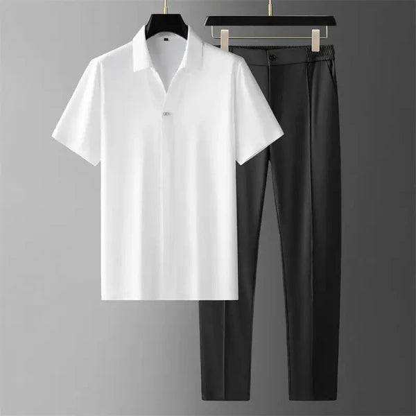 Darren – Short-Sleeve Shirt and Tapered Trousers Set for Casual Office Wear
