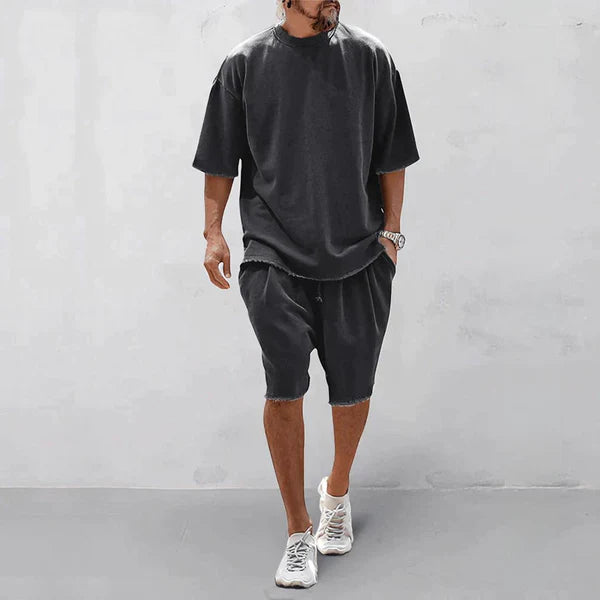 Dominic – Oversized T-Shirt and Shorts Set with Raw Hem Finish