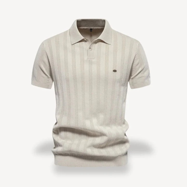 Elliot – Polo Shirt with Subtle Vertical Stripe Design