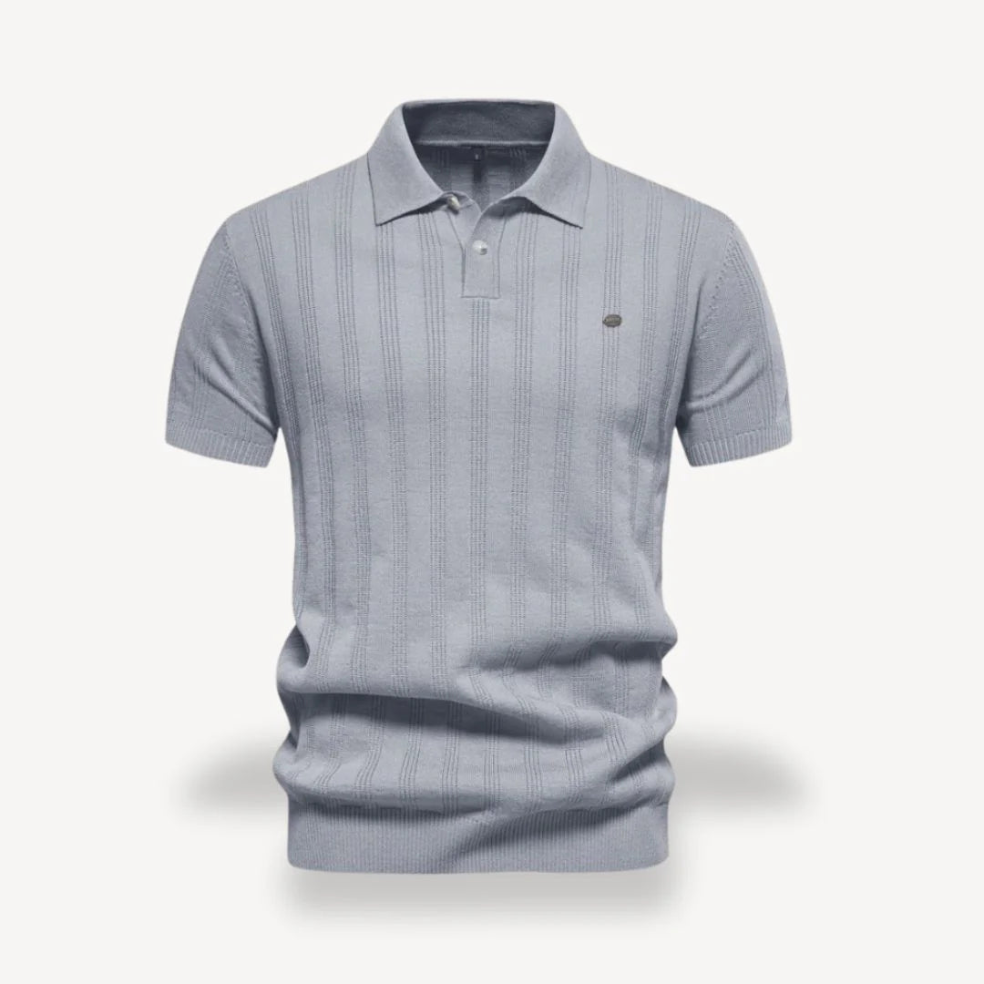 Elliot – Polo Shirt with Subtle Vertical Stripe Design