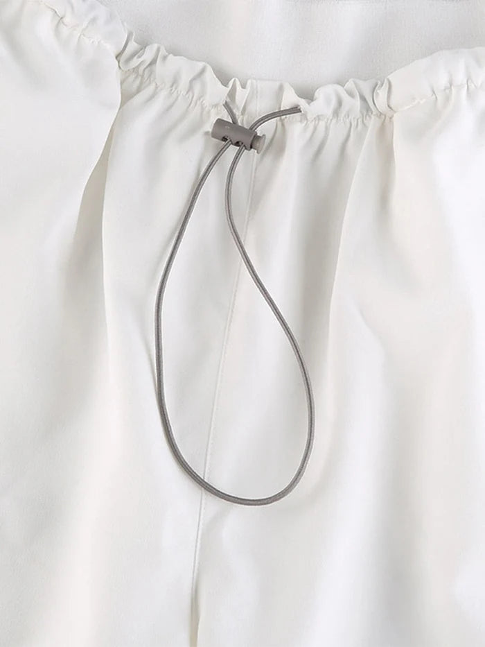 Lena - Cropped T-Shirt with High-Waisted Cargo Pants Set