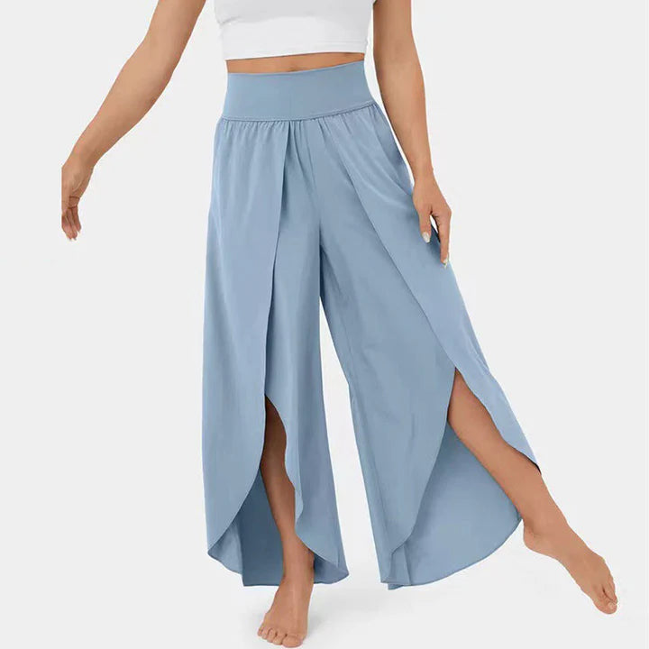 Liana – Split Leg Wide-Leg Pants with High Waistband
