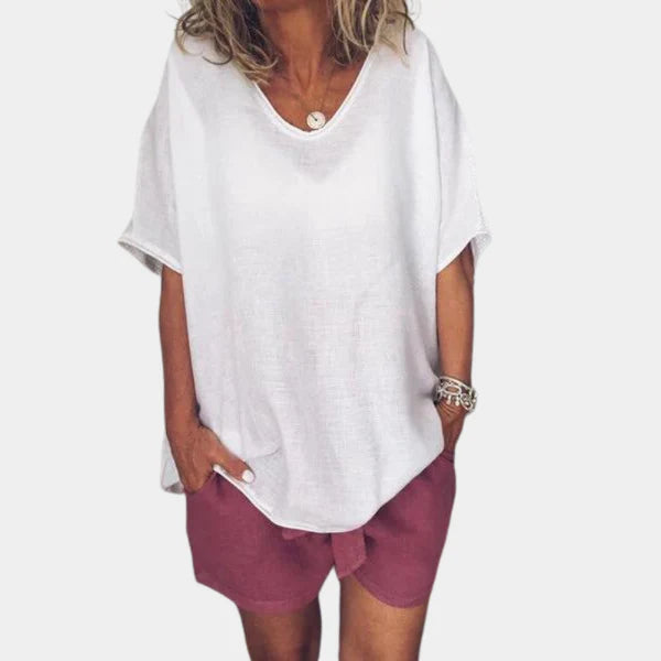 Lianne – Oversized Blouse with Relaxed Fit and Scoop Neckline