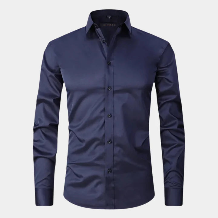 Logan – Slim-Fit Dress Shirt with Spread Collar for Formal Wear