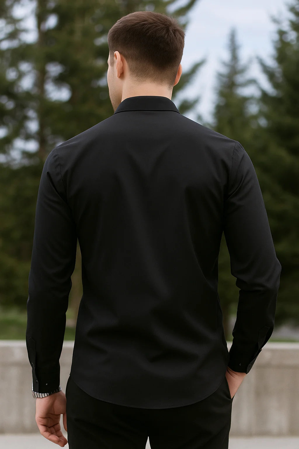Luca – Slim Fit Shirt with Stretch Fabric and Formal Collar