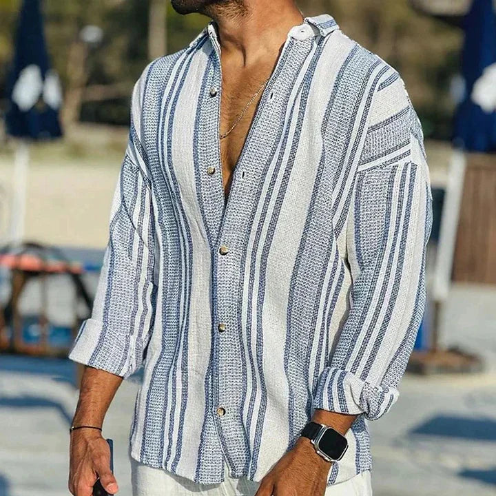 Mason – Casual Shirt with Vertical Striped Pattern