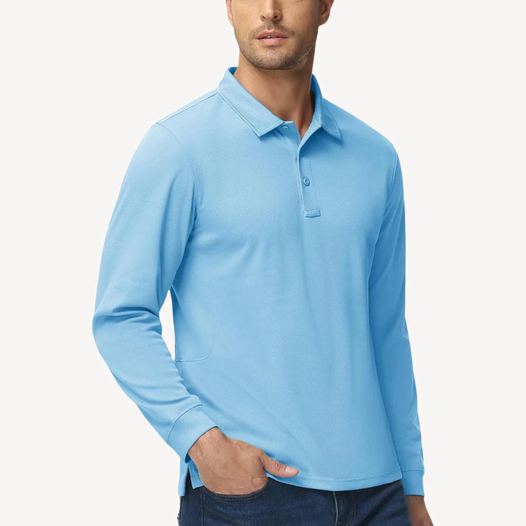 Myles – Long-Sleeve Polo Shirt with Classic Collar for Everyday Style