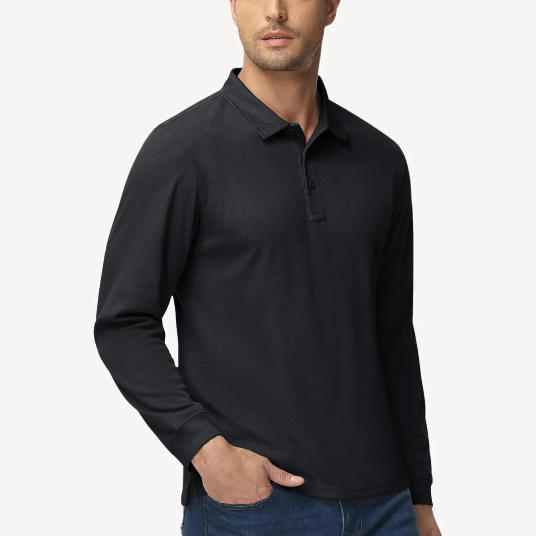 Myles – Long-Sleeve Polo Shirt with Classic Collar for Everyday Style