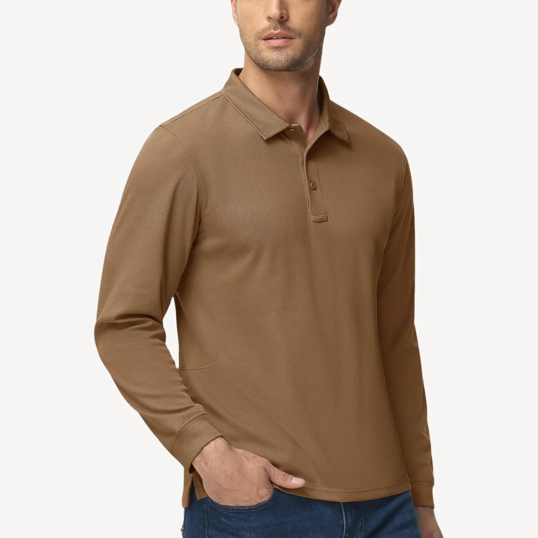 Myles – Long-Sleeve Polo Shirt with Classic Collar for Everyday Style
