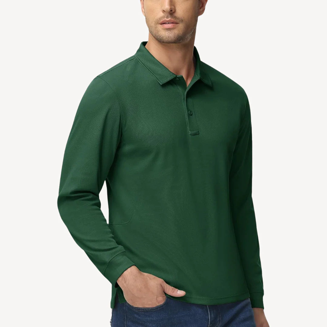 Myles – Long-Sleeve Polo Shirt with Classic Collar for Everyday Style
