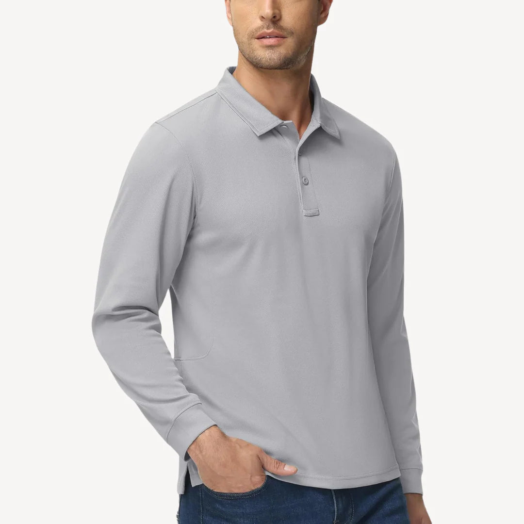 Myles – Long-Sleeve Polo Shirt with Classic Collar for Everyday Style