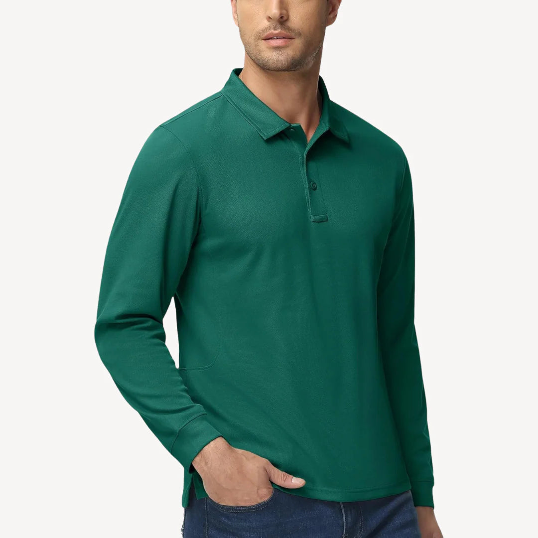 Myles – Long-Sleeve Polo Shirt with Classic Collar for Everyday Style