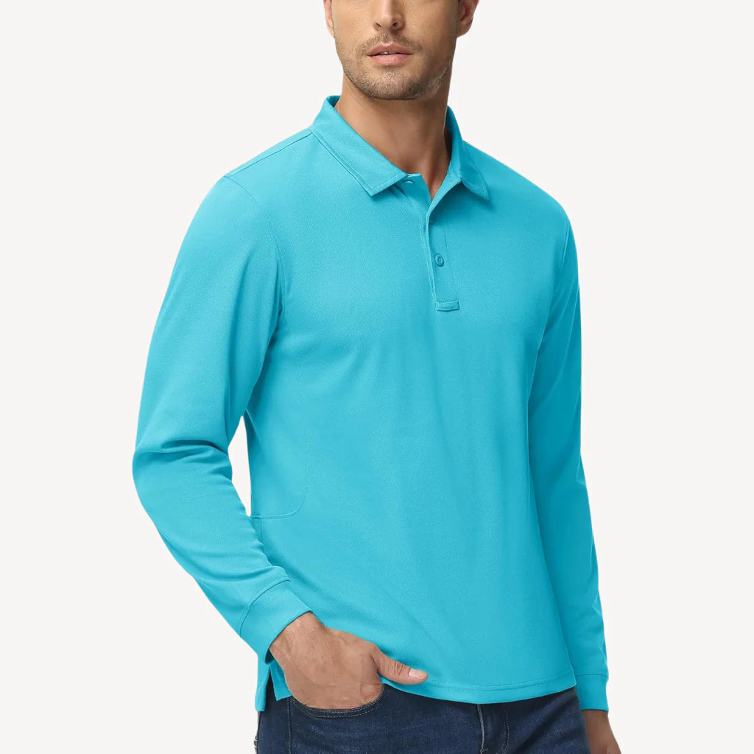 Myles – Long-Sleeve Polo Shirt with Classic Collar for Everyday Style