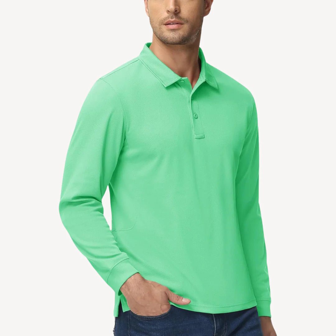 Myles – Long-Sleeve Polo Shirt with Classic Collar for Everyday Style
