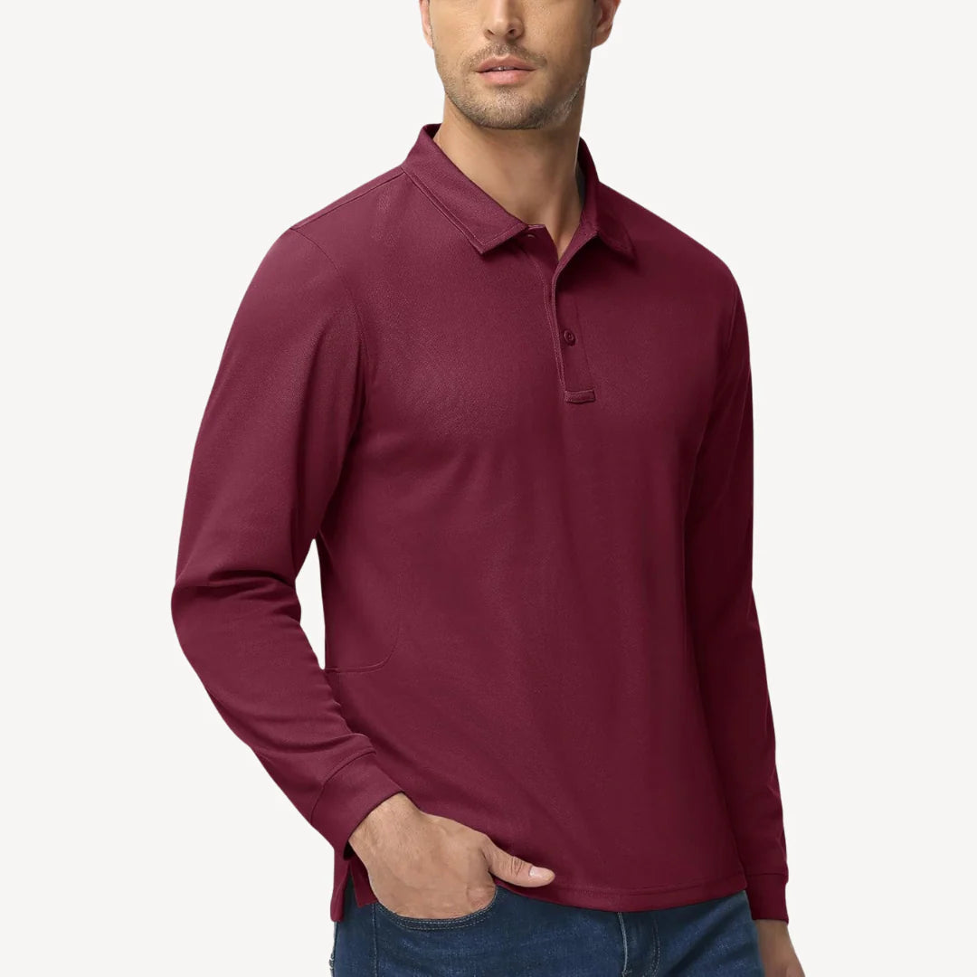 Myles – Long-Sleeve Polo Shirt with Classic Collar for Everyday Style