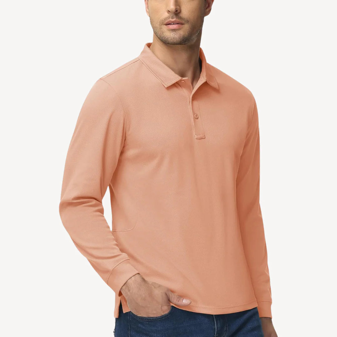 Myles – Long-Sleeve Polo Shirt with Classic Collar for Everyday Style
