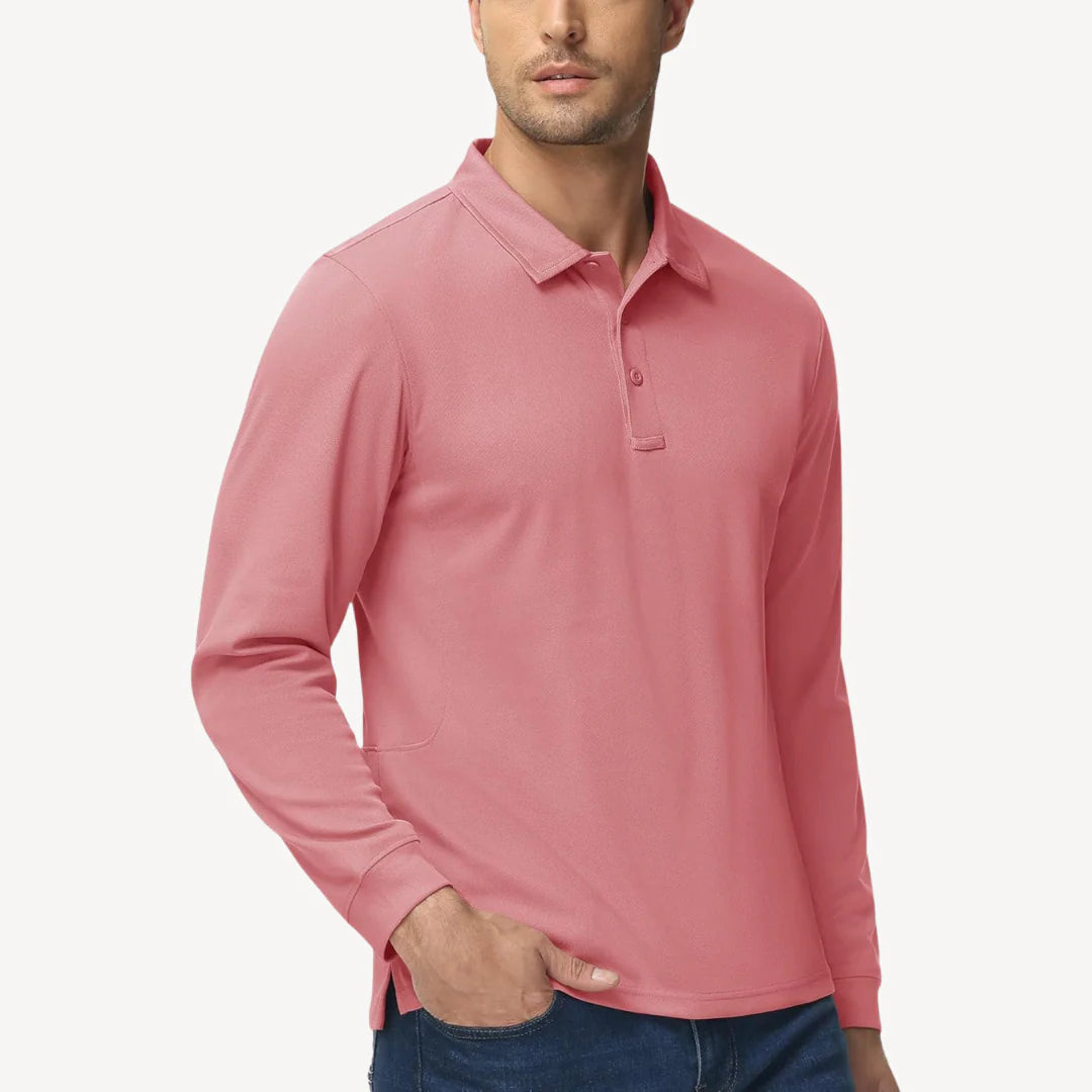 Myles – Long-Sleeve Polo Shirt with Classic Collar for Everyday Style