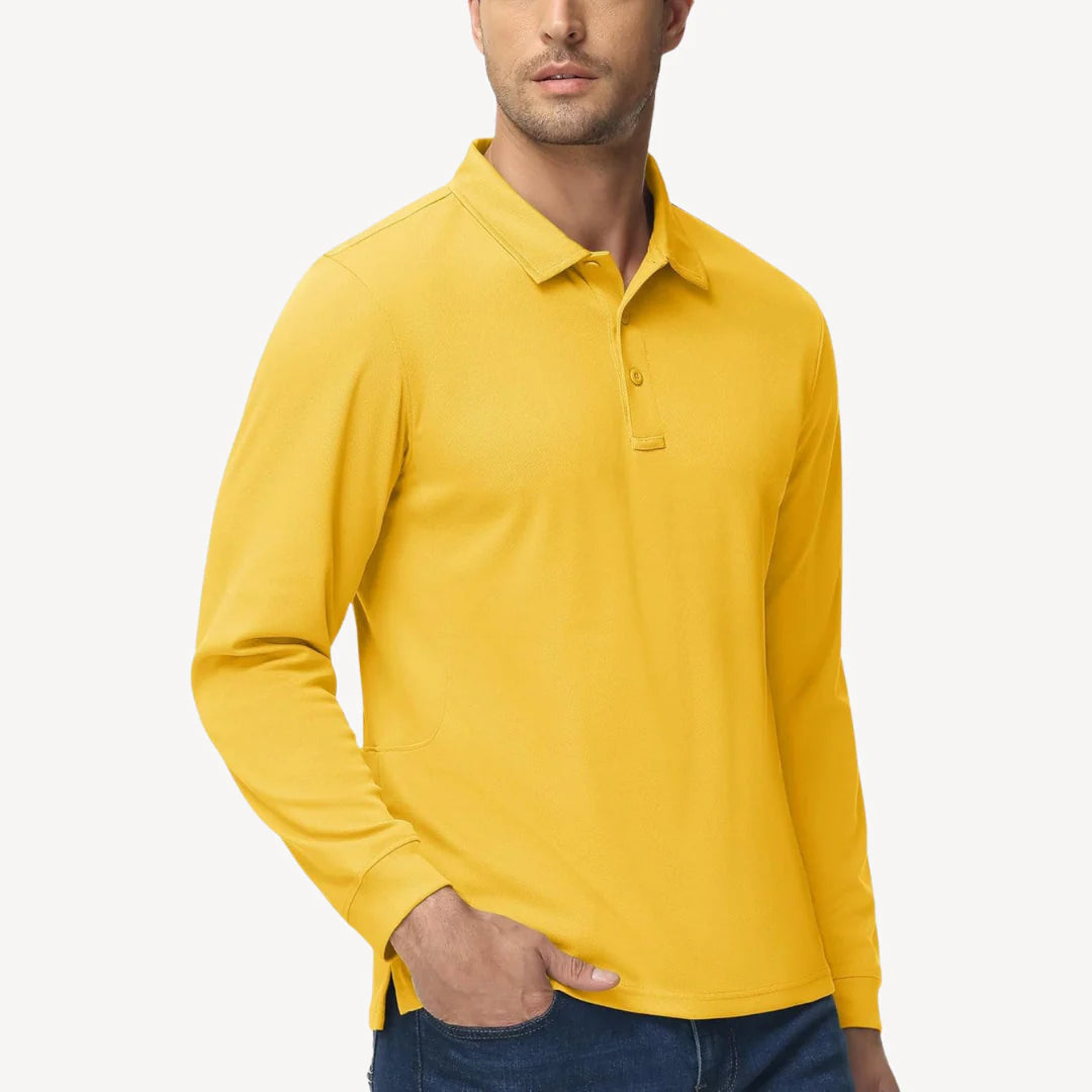Myles – Long-Sleeve Polo Shirt with Classic Collar for Everyday Style