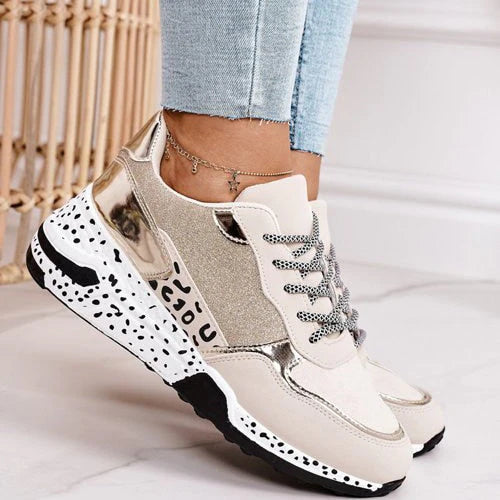 Myra – Chunky Platform Sneakers with Metallic Trim and Speckled Sole