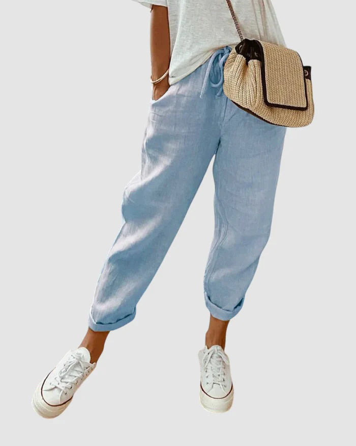 Sophia - Casual Trousers with Drawstring Waist
