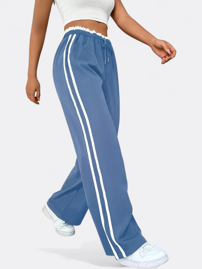Sophie - High-Waisted Track Pants with Side Stripes