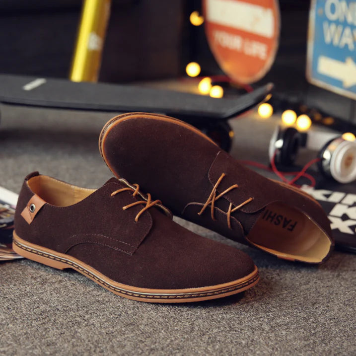 Wesley – Casual Derby Shoes with Faux Finish and Contrast Sole