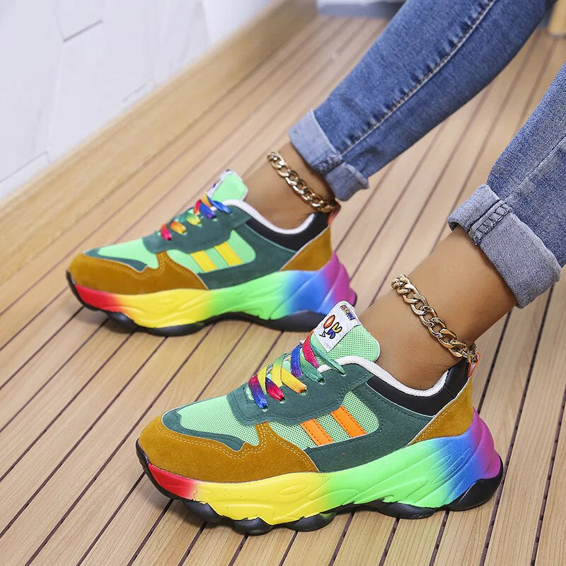 Zara – Chunky Streetwear Sneakers with Multicolor Panel Design