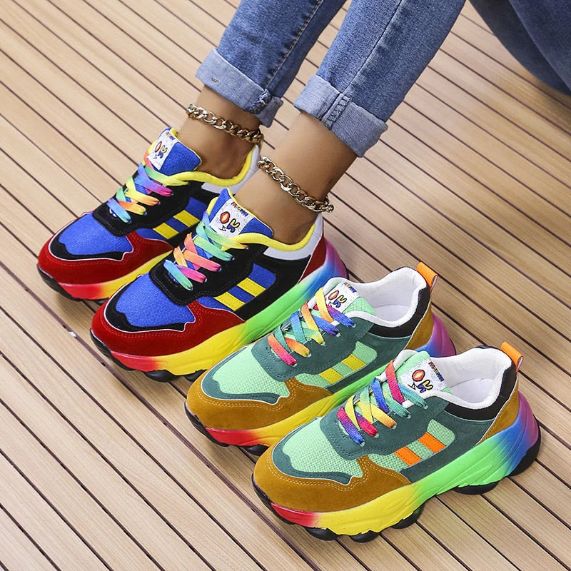 Zara – Chunky Streetwear Sneakers with Multicolor Panel Design