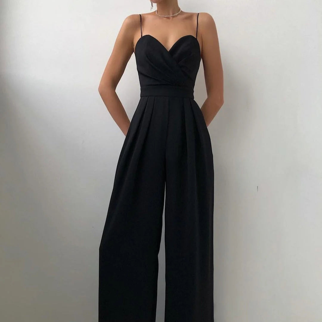 Zeryn – Wide-Leg Jumpsuit with Draped Bust and Spaghetti Straps
