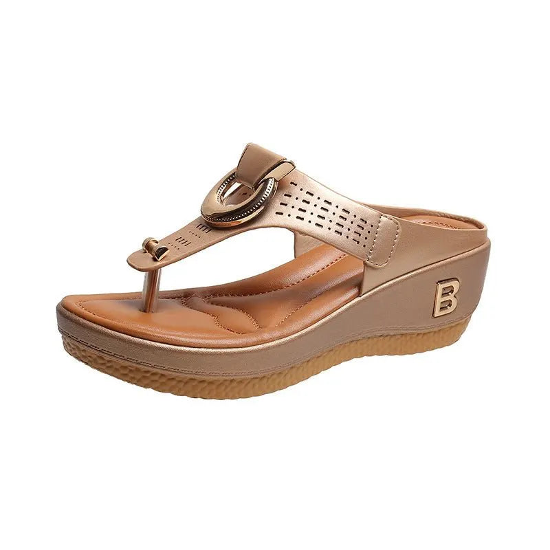 Talia | Women's Summer Wedge Sandals with Buckle Detail