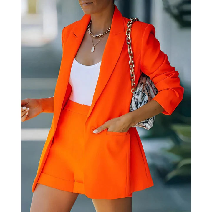 Adeline – Blazer and Shorts Set with Tailored Fit and Lapel Collar