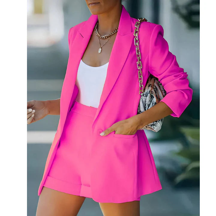 Adeline – Blazer and Shorts Set with Tailored Fit and Lapel Collar