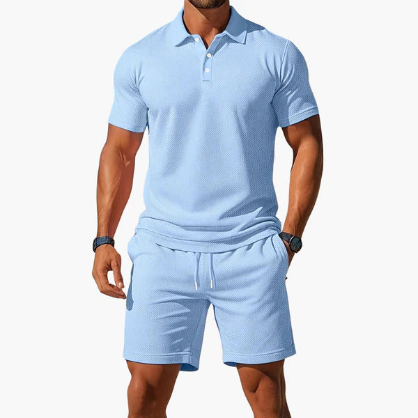 Aiden – Summer Polo Shorts Set with Textured Detailing