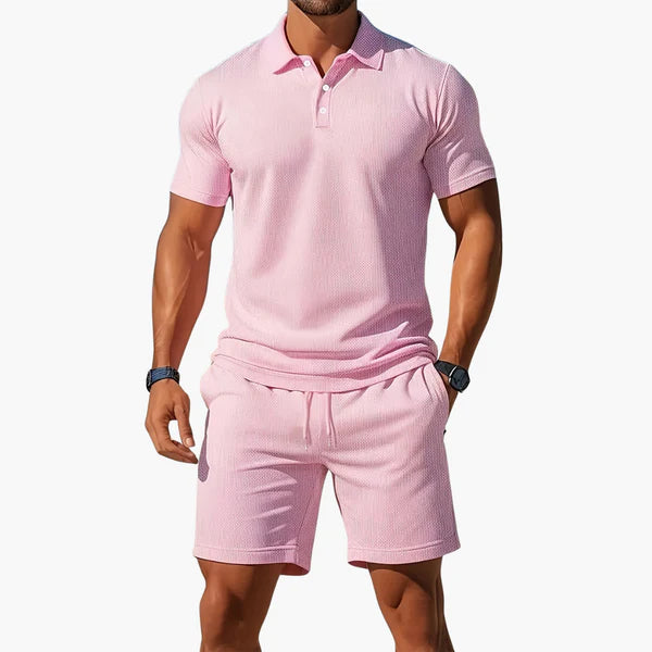Aiden – Summer Polo Shorts Set with Textured Detailing
