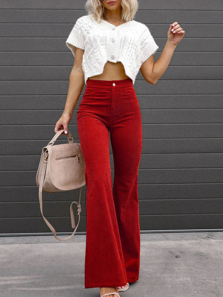 Amelie – High Waist Flared Trousers with Slim Fit Silhouette