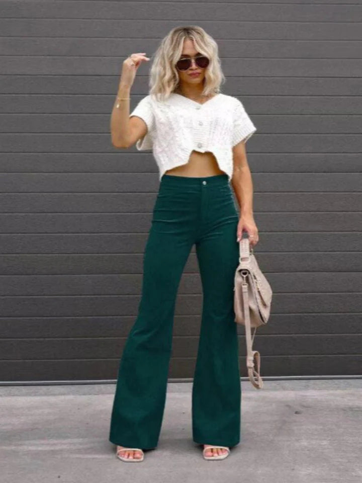 Amelie – High Waist Flared Trousers with Slim Fit Silhouette