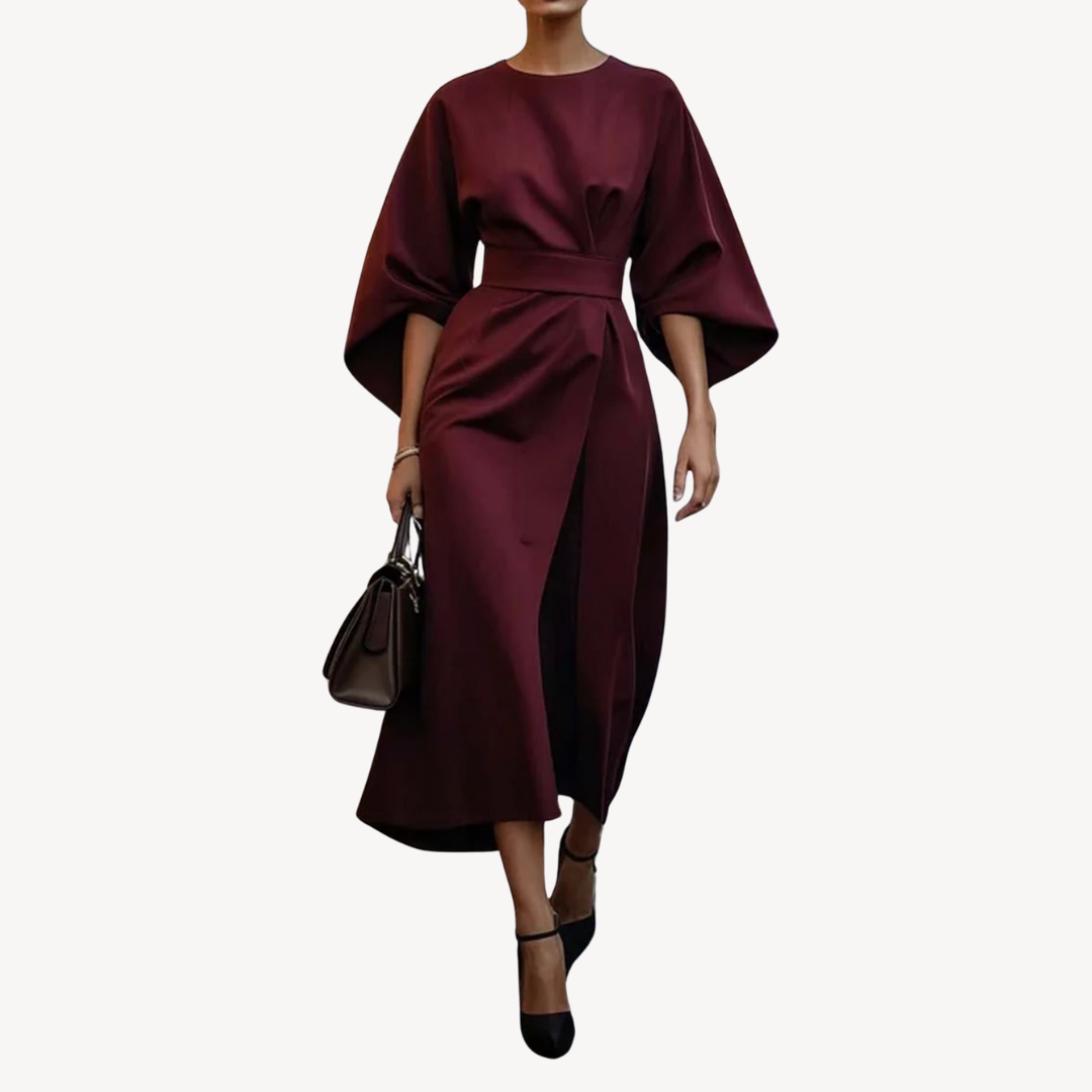 Aurelia | Women's Wedding Guest Puff Sleeve Midi Dress