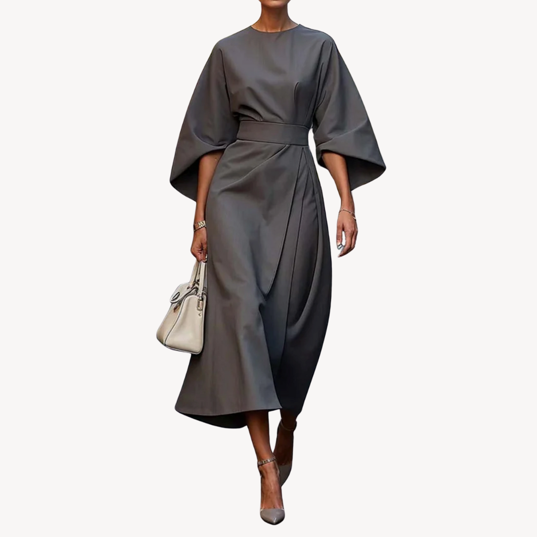 Aurelia | Women's Wedding Guest Puff Sleeve Midi Dress