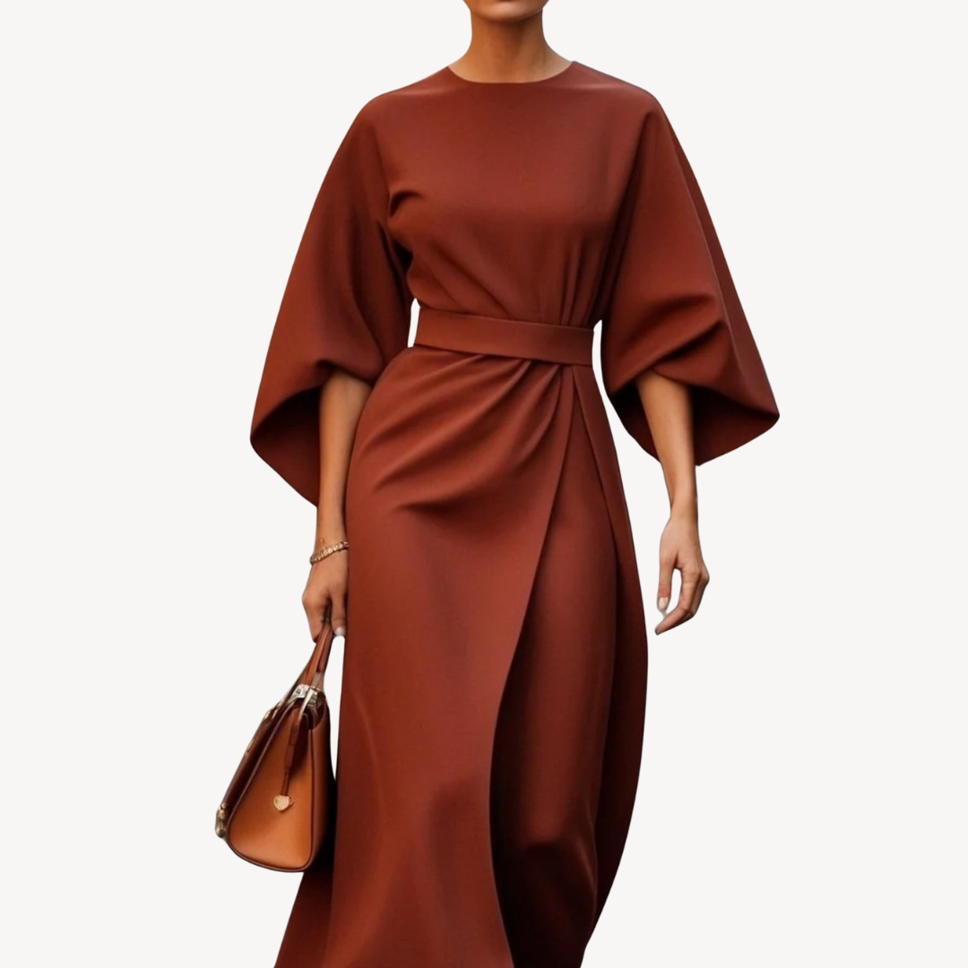Aurelia | Women's Wedding Guest Puff Sleeve Midi Dress