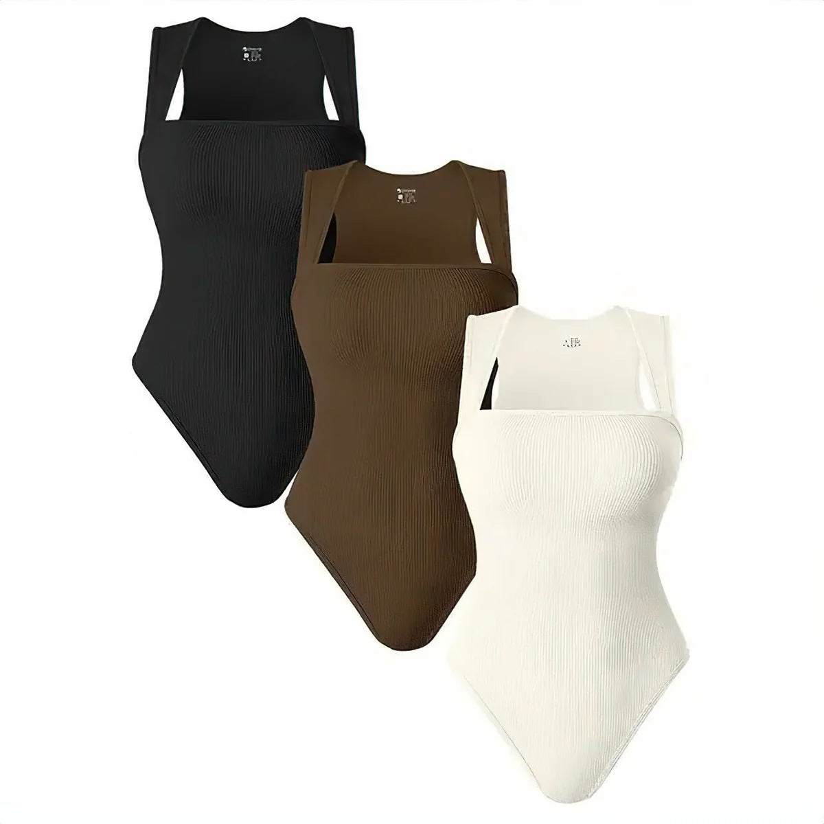 Ayva – Ribbed Bodysuit with Wide Straps and Scoop Back