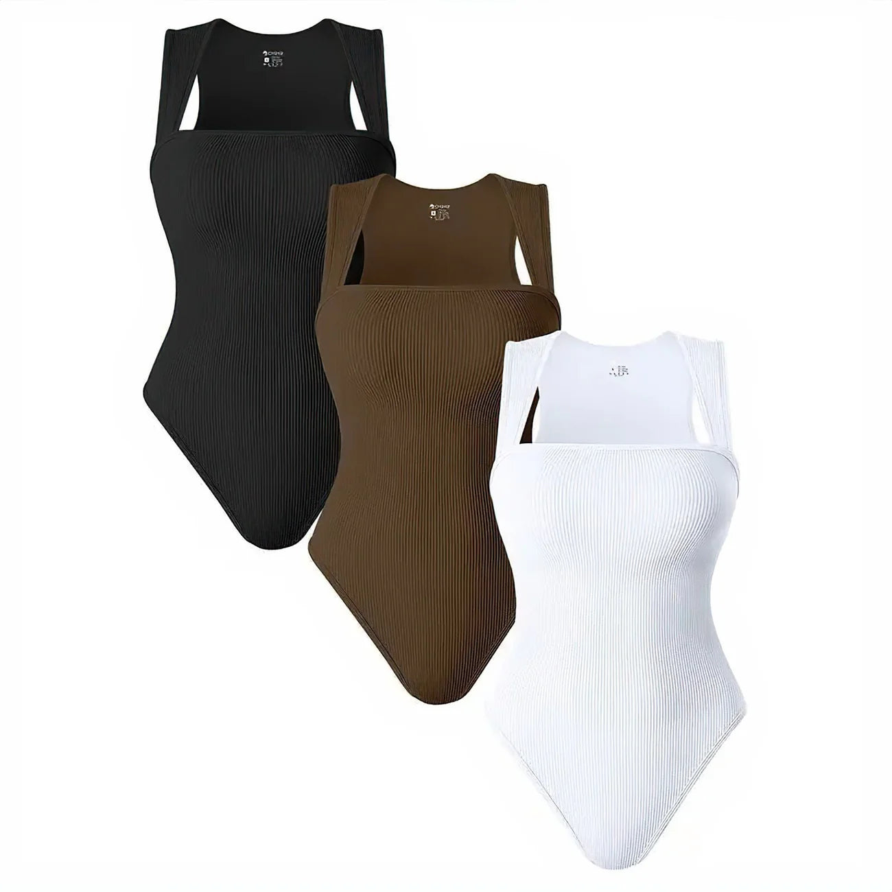 Ayva – Ribbed Bodysuit with Wide Straps and Scoop Back