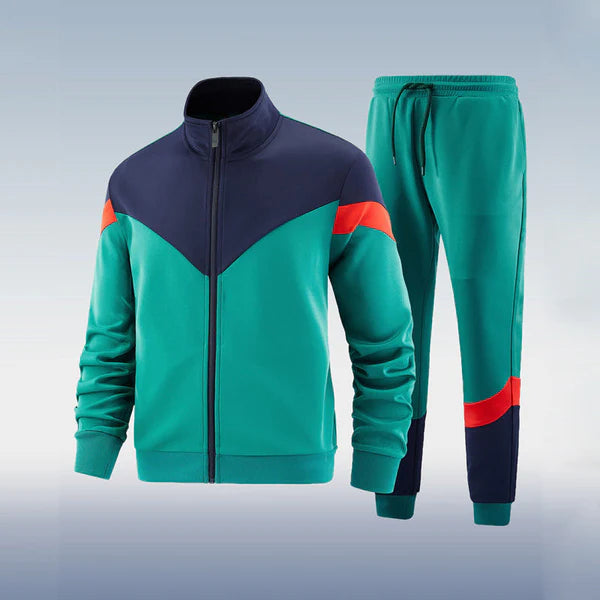 Brody – Athleisure Track Set with Striped Panel and Ribbed Trim