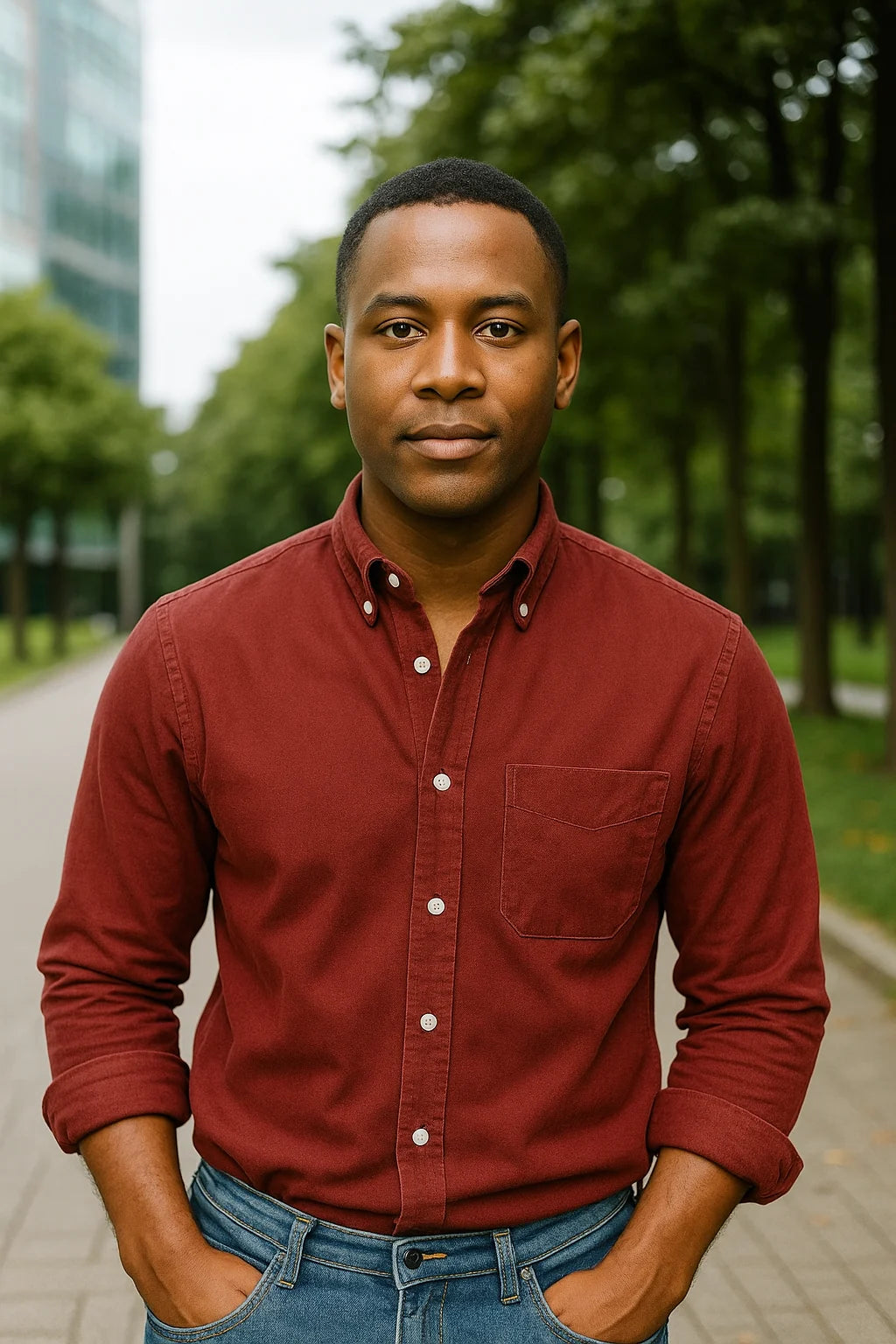 Caleb - Button-Down Oxford Shirt with Structured Collar