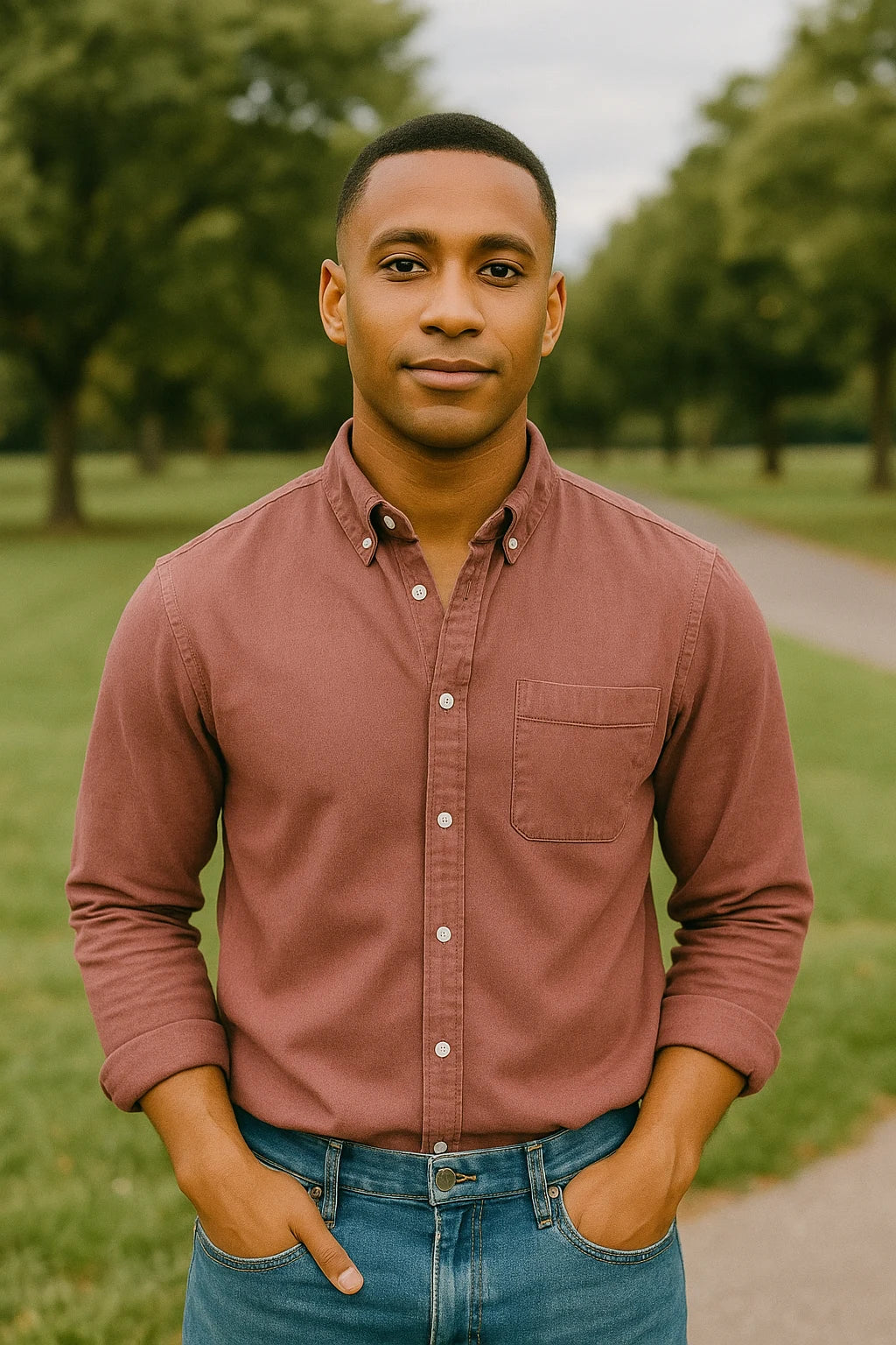 Caleb - Button-Down Oxford Shirt with Structured Collar